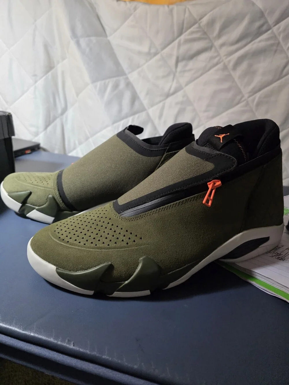Jordan Jumpman Z Olive Green Slip-On Sneakers Size 11m, New.